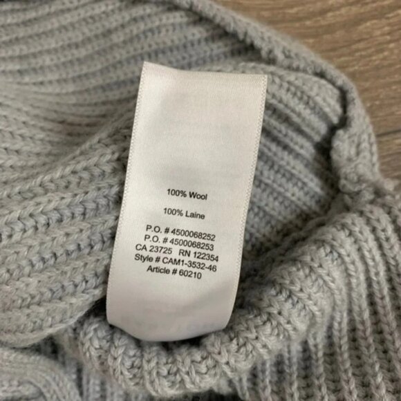 Aritzia Babaton Women's Sweater Cordell  V-neck Cable Knit Merino Wool Gray XS - Picture 14 of 16